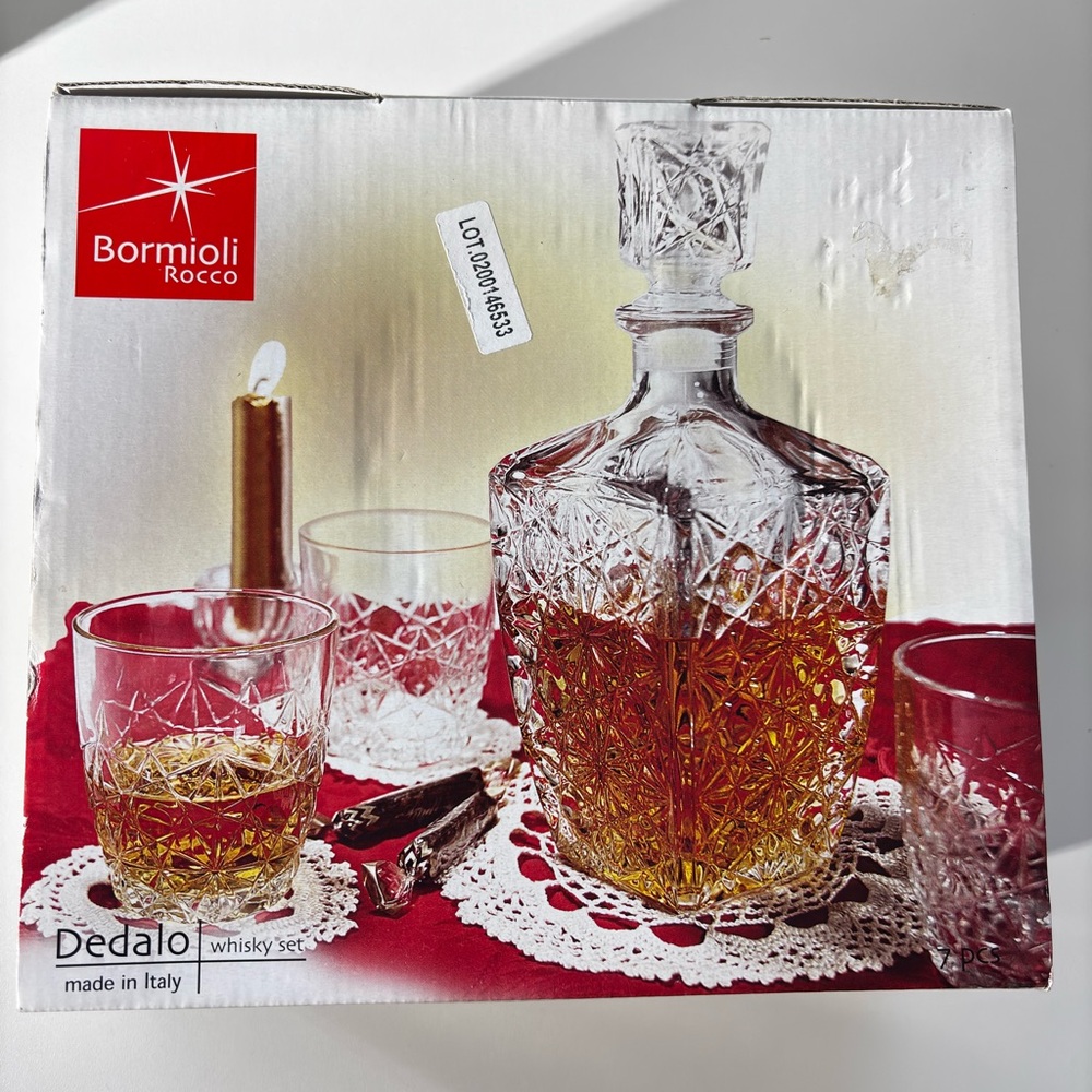 Bormioli Dedalo Clear Crystal Whiskey Decanter Set